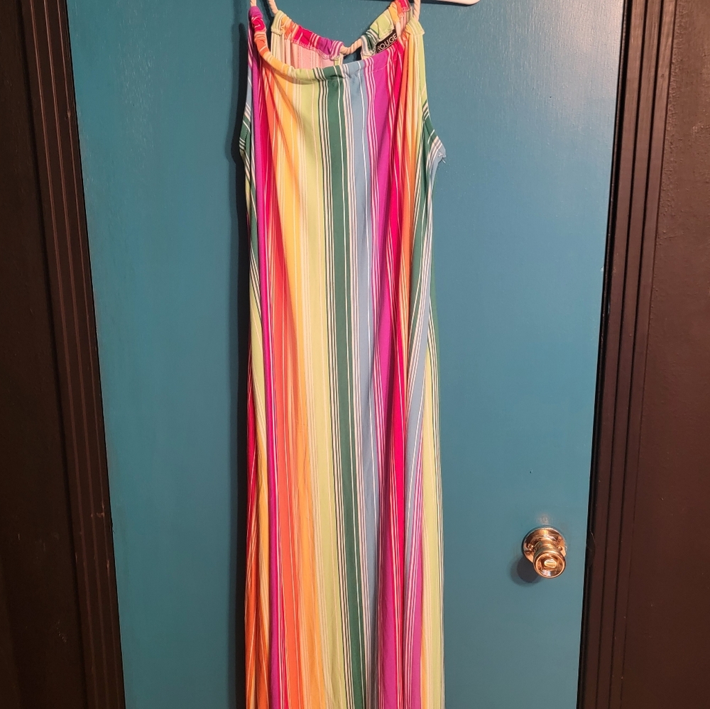 Multicolor Striped Maxi Dress